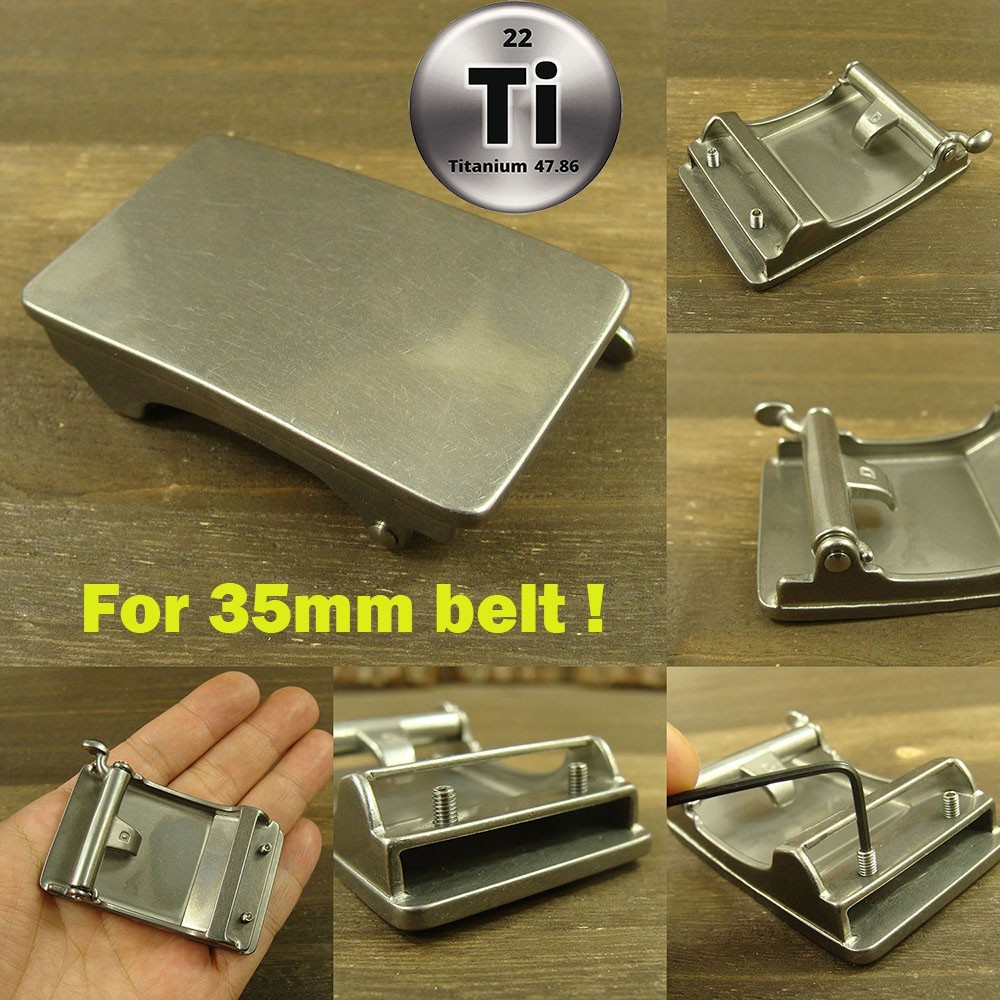 Titanium anti-allergy Ratchet Sliding Buckle for 33mm-35mm width belt XZ333
