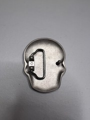 Belt Buckle Sugar Skull Blue Silver Tone Metal – NEW