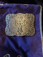 Silver Cross Belt Buckle. Biker. Rocker