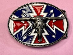 Longhorn Steer Bull Skull Southwestern Native American Vibe Belt Buckle