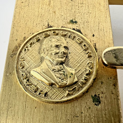 Anson Old Grand Dad Bourbon Belt Buckle Head Of The Bourbon Family Gold Tone