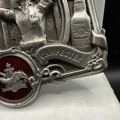 Vtg Anheuser-Busch Budweiser Belt Buckle 1987 American Carpenter Salute C-175