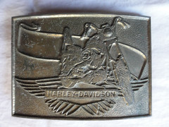 Harley Davidson Motorcycles Brass Belt Buckle 3.5 X 2.5 Inches