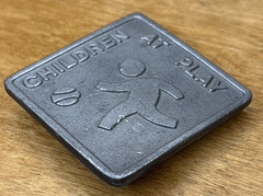 Ballard Brothers Truck Bodies Children At Play Metal Belt Buckle 3 3/8&Prime; x 3 3/8&Prime;