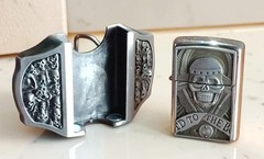 Men’s Belt w/ Lighter Buckle Skull Western Belt 32–40 Gift for Him