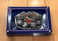 Vintage WWII VETERAN Belt Buckle Great American Buckle Co – New in Box
