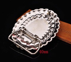 Bling Silver Southeast DIY Floral Turquoise Leather Belt Buckle Replacement 40mm