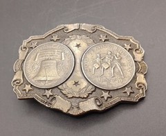 Lewis Spirit Of Freedom 1776-1976 United States 2 Coin Token Brass Belt Buckle