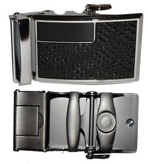 Men’s belt Buckle. Automatic sliding buckle Black and Silver Belt buckle only #7