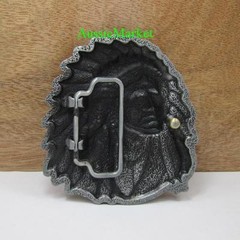 1 x mens ladies belt buckle metal alloy american usa u.s. indian feathers new