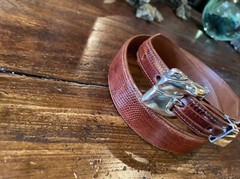 B Kieselstein James Reid Dgn Sterling Silver Belt Buckle 27-28-1.25/.75”nu🦎✅