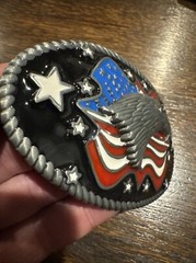 Bald Eagle Motorcycle Belt Buckle Cowboy Rodeo Collector American USA Patriot