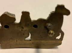 Vintage Belt Buckle, Western Themed, Wagon & Horses 1979 Baron, Heavy Brass.