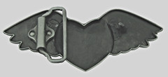 Heart Shaped Belt Buckle Wild at Heart Gray Brushed Vintage Metal Men Women New