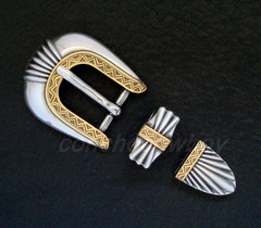 WESTERN ANTIQUE GOLD BELT BUCKLE SET FITS 3/4&Prime; BELT for 19mm strap Buckle Set