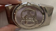 Lighter Belt Buckle Skull Biker Skeleton