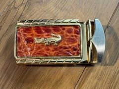 Lacoste Belt Buckle Gold And Brown – LQQK