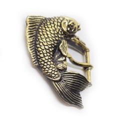 Koi Fish Swimming Brass Belt Buckle