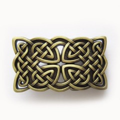 Antique Bronze Plated Celtic Cross Knot Belt Buckle Boucle de Ceinture