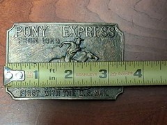 Vintage Pony Express Belt Buckle Copper Bronze Color