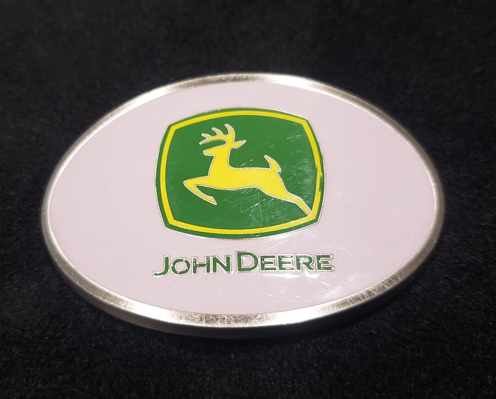 JOHN DEERE Enameled Oval Rare SpecCast Custom Belt Buckle