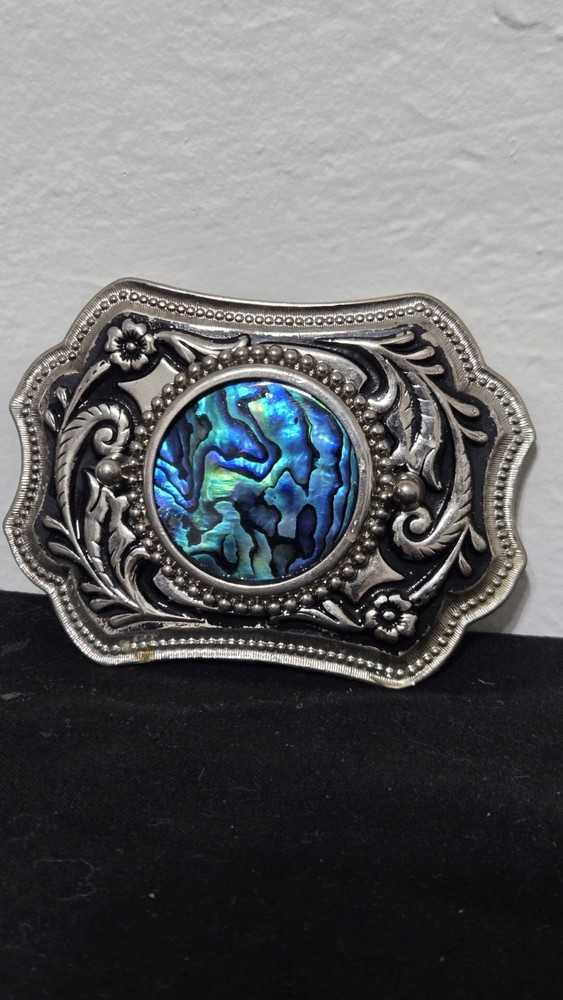 Sea Opal Stone Handcrafted Paua Shell Jewelry Belt Buckle