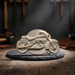 Motorcycle Belt Buckle Antique Copper Rustic Western Look Biker Metal Design