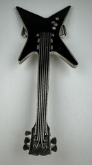 Vintage Electric Guitar Belt Buckle VEECE USA Music Instrument Black Buckle