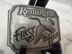 Vintage Remington First In Field Canada Goose 1980 3D Metal Belt Buckle