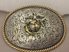 USMC Eagle, Anchor and Globe Western Style Buckle