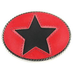 Cut Out Star Belt Buckle – Red