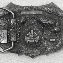 Vintage Belt Buckle Lot 6 Wells Fargo Budweiser Railroad Police Semi Truck