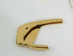1987 KIESELSTEIN CORD STERLING LARGE 2PC GOLD PLATE BELAIR BUCKLE 4-3/4&Prime; x 3.25&Prime;
