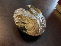 Crumrine 50 YEARS Western Belt Buckle Three Horse Silver Plate on Bronze Leather