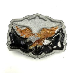 Vintage 1997 Great American Buckle Co Eagle Belt Buckle Pewter Tone 3D USA Made