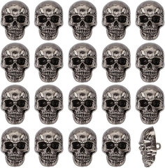 20Pcs Skull Button Leather Skull Head Decorative Buckle 2Mm Hole Punk Metal S…
