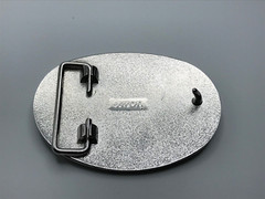 Vintage AVON Metal Silver Saddle Engraved Round Belt Buckle 2.25 x 3 Inch