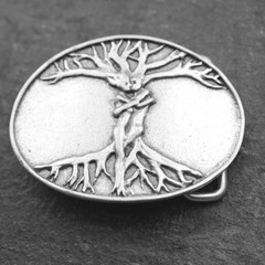 Oval Tree of Life Belt Buckle – Two Lovers as Tree of Love