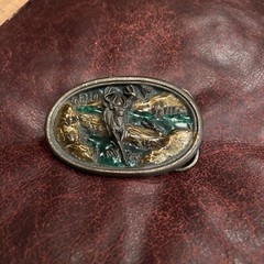 Vintage Bergamot Deer Belt Buckle 1984 #G-146 Color Glossy 1983 Made In USA