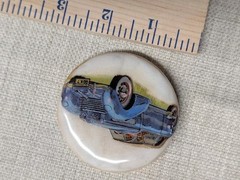 vintage CLASSIC CAR belt buckle 1930s 1940s marble WESTERN custom ROADSTER