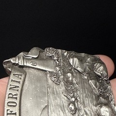 Vintage CALIFORNIA Belt Buckle 1978 Lighthouse Bergamot Brass Works USA 3D NICE