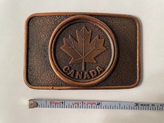 Vintage Canada Belt Buckle Maple Leaf Buckle Copper Metal Made By Century