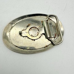Belt Buckle Red White And Black Silver Trim Color