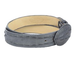 El Presidente Mens Gray Cowboy Belt Crocodile Tail Print Leather 32,