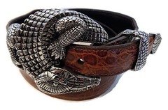 AB STEEL BY AL BERES 1&Prime; ALLIGATOR 3 PIECE BUCKLE SET ONLY #ST118 « BUCKLES ONLY! »