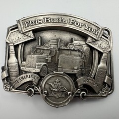 Vintage 1987 Budweiser American Trucker Belt Buckle Bergamot Brass Works D-175