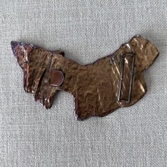 Vintage Copper Abstract Textured Brutalist Belt Buckle Unisex Adults ~5 in