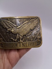 Sponsor 2014 Flying Eagle Freefom Is Not Free W Stars Stripes Metal Belt Buckle