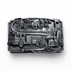 Vintage Firefighter Fire Dept Siskiyou Belt Buckle 1985 Buckle Co. Oregon