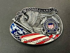 The Us Coastguard Raised Dimensional Belt Buckle America&rsquo;s Heroes